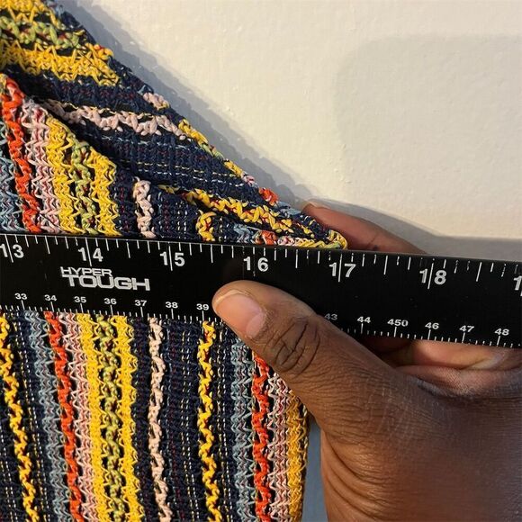 Madewell Texture & Thread Tie-Shoulder Tank Top Striped Sleeveless Crochet Sz S - Picture 7 of 7
